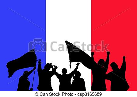 450x320 Silhouette From Some Sport Fans In Front Of The Flag From Stock