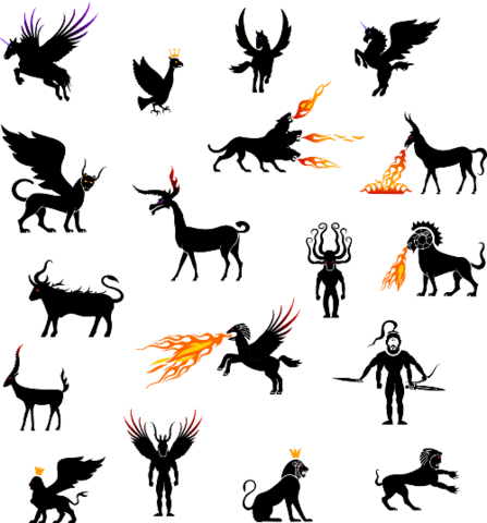 447x480 Pegasus, Unicorn And Other Fantasy Animals Stickers Free