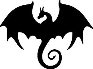 300x221 Dragon Silhouette Fantasy Myth Decal Wall Car Laptop Vinyl Sticker