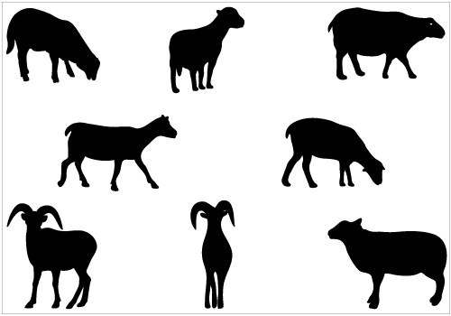 500x350 Farm Animal Silhouette Clipart