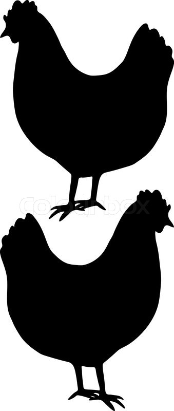 339x800 Farm Animal Silhouette In Black On A White Background Stock