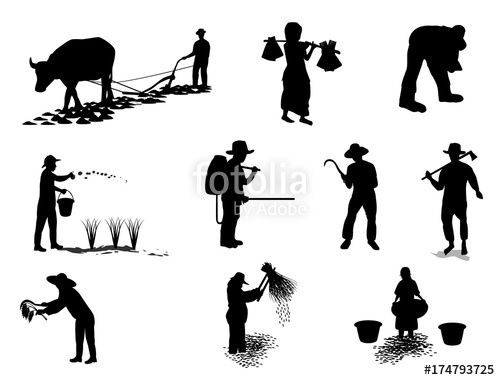 500x380 Silhouette Farmer Shape Vector Design Stock Image And Royalty
