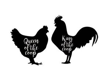 340x270 King And Queen Of The Coop Chicken Farm Set Svg Dxf File Instant