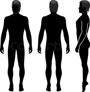 316x320 Fashion Body Full Length Bald Template Figure Silhouette