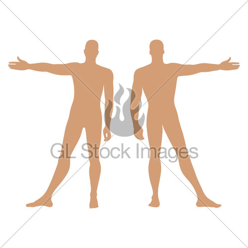 500x500 Fashion Man's Solid Template Figure Silhouette (Front Amp B Gl
