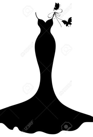300x440 Fashion Girl Silhouette In Wedding Dress Royalty Free Stock Photo