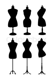 220x320 Mannequin Silhouette With Wings. Vector Illustration Isolated