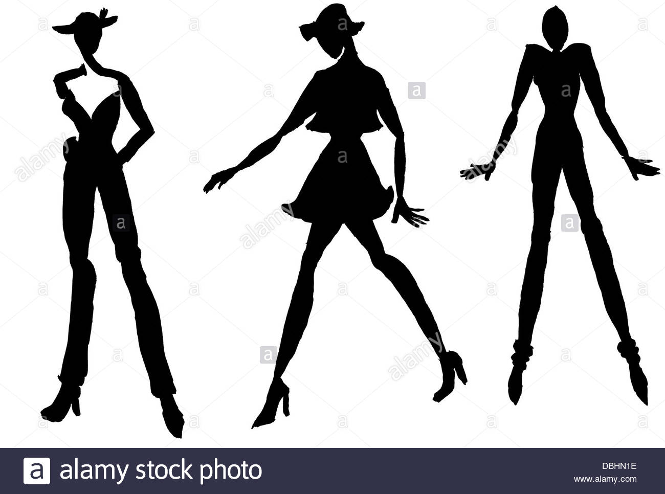 1300x966 Sketch Of Fashion Model