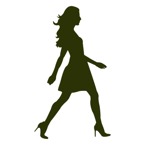 512x512 Girl Fashion Walking Silhouette 6