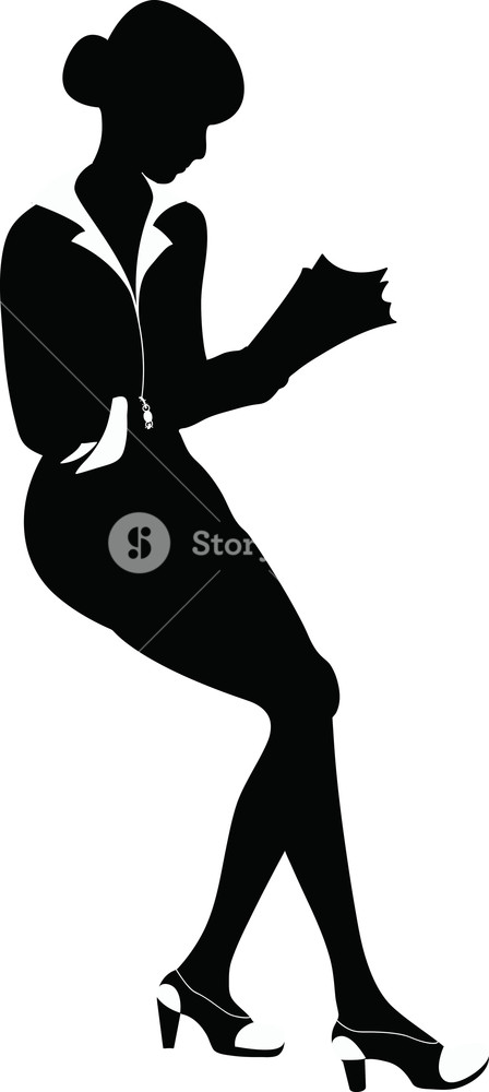 448x1000 Vector Fashion Woman Silhouette Royalty Free Stock Image