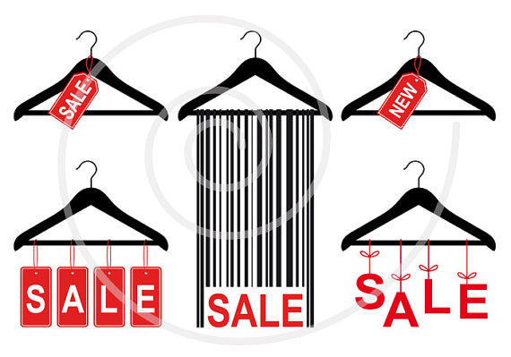 570x399 Clothes Hanger, Digital Clip Art Set, Fashion Clipart For Shops