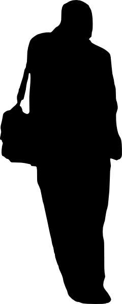 240x597 Standing Business Man Silhouette Clip Art