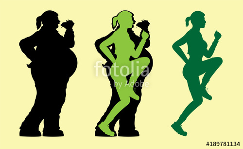 500x306 Fat And Slim Woman Silhouette Stock Image And Royalty Free Vector