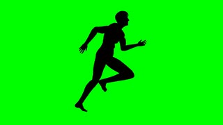 320x180 Fat Man Running Profile Green Screen Motion Background