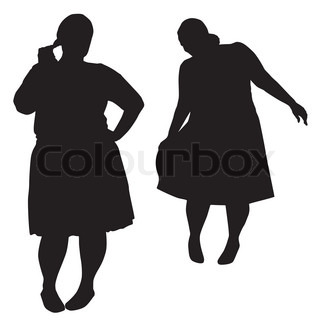 320x320 Silhouettes Of Bodybuilder And Fat Woman Stock Vector Colourbox