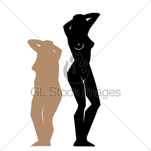 500x500 Silhouette Fat And Slim Girls. Gl Stock Images