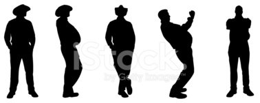 378x151 Vector Silhouette Of A Fat Stock Vectors