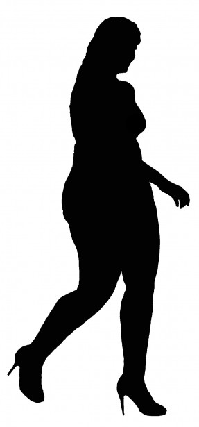 287x615 Plus Size Model Silhouette Free Stock Photo