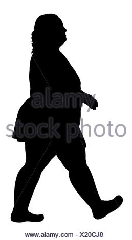 258x470 Silhouette Of A Fat Woman Stock Photo 10838182