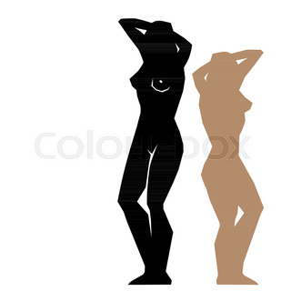 320x320 Silhouettes Of Bodybuilder And Fat Woman Stock Vector Colourbox