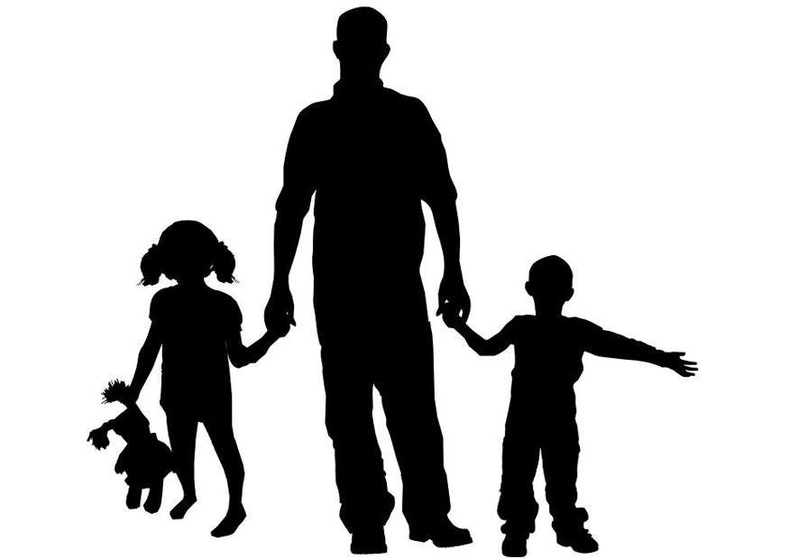 875x620 Coloring Page Father With Children