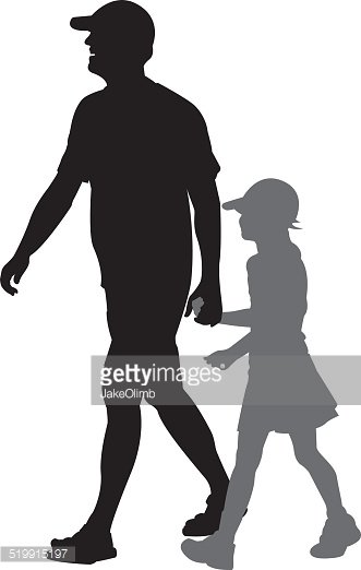 331x522 Father And Daughter Walking Silhouette Stock Vectors
