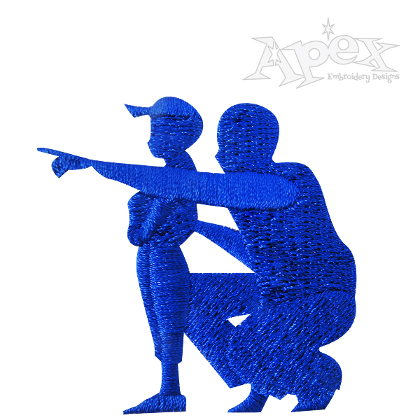 600x600 Father Showing Son Embroidery Design