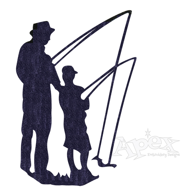 600x600 Father And Son Fishing Embroidery Design
