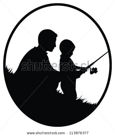 397x470 Stock Vector Vector Silhouette Illustration Of A Father And Son