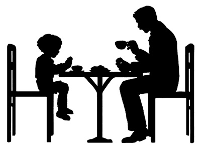 400x299 Of Father And Son Eating Together