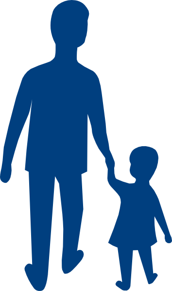354x597 Father Child Silhouette Blue Clip Art
