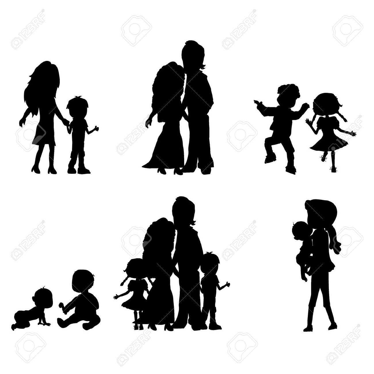 1300x1300 Mother Father Siloute Clipart