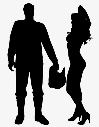 389x500 Couple Silhouette, Black Silhouette, Dancing, Father's Day Png