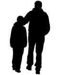 125x155 Silhouette Of Father And Son On Shoulders Stock Vectors