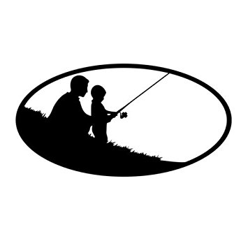355x355 Father Son Fishing Vinyl Decal Window Sticker Graphic