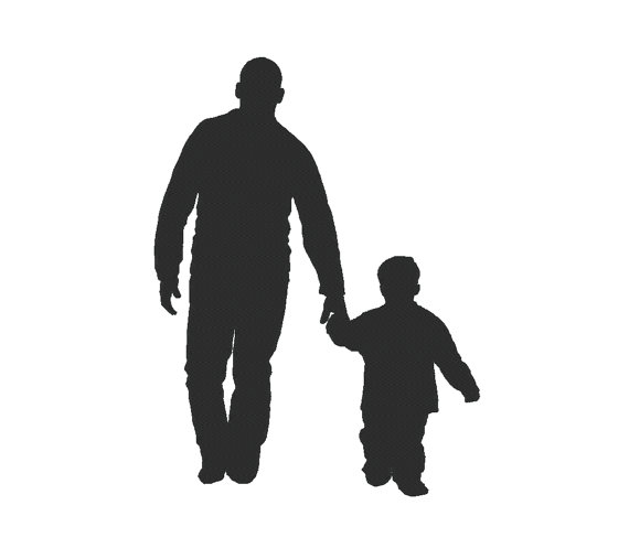 570x507 Father Son Silhouette Dad Daddy Father's Day Embroidery Machine