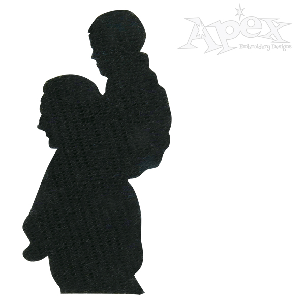 600x600 Father And Son Silhouette Embroidery Design