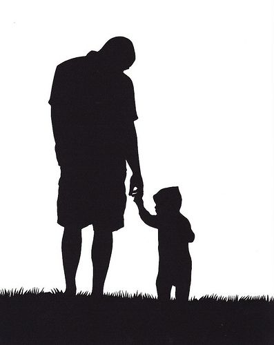397x500 Paper Cuttings Silhouette, Father And Tattoo