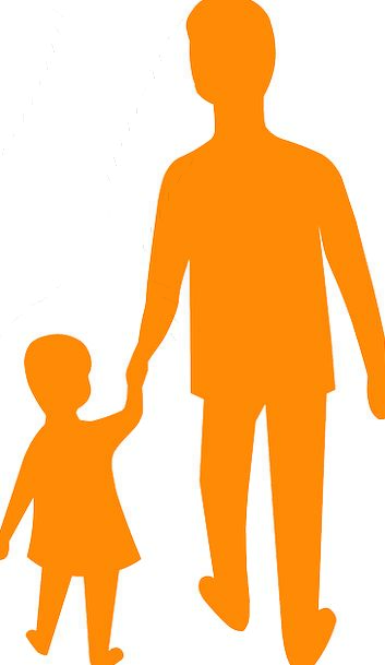 353x609 Father, Dad, Lad, Daughter, Offspring, Son, Silhouette, Outline