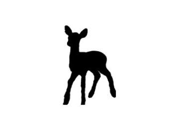 340x270 Mini Doe Deer Silhouette Rubber Stamp Fawn Tattoos