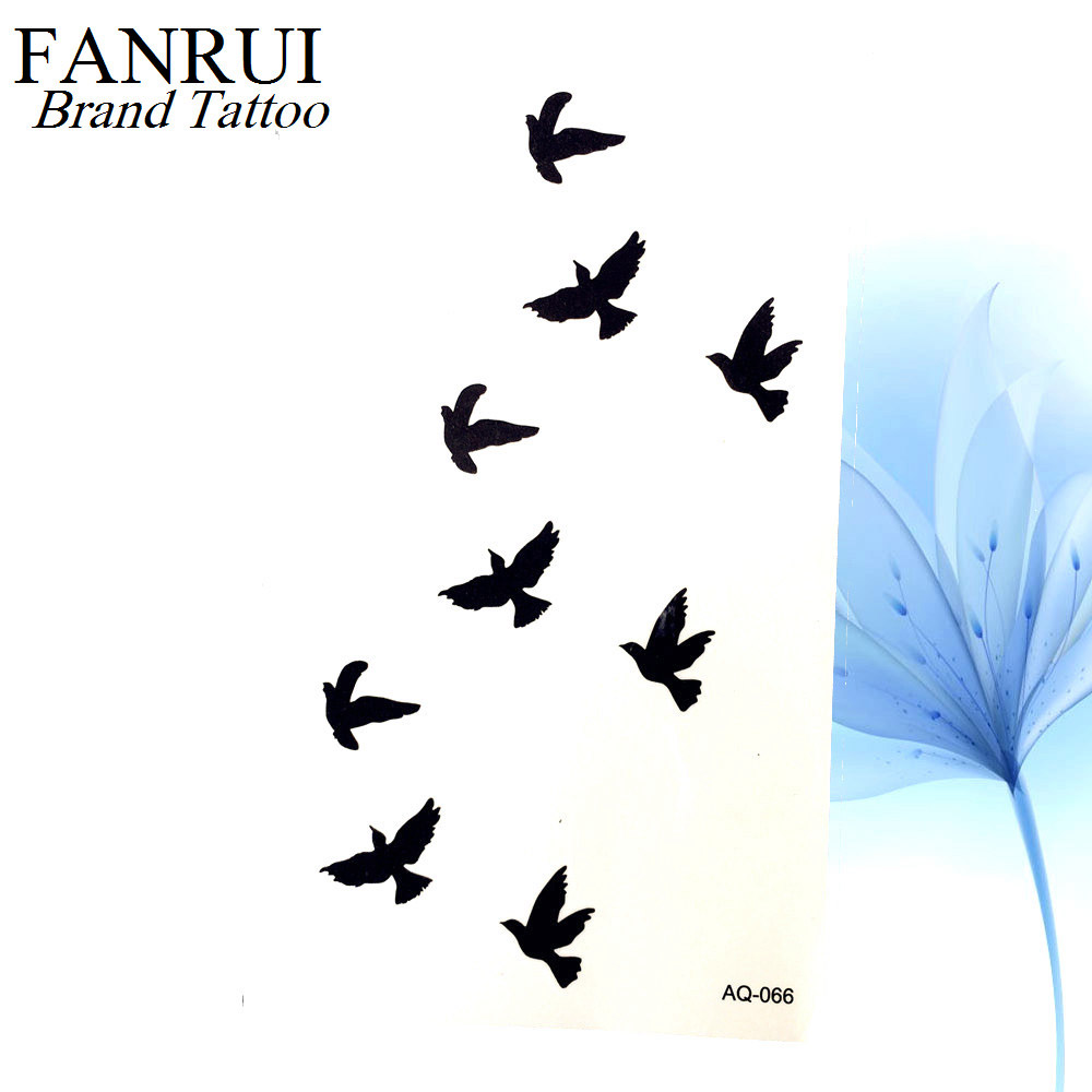 1000x1000 Cute Swallow Bird Feather Temporary Stickers Flower Branch Letter