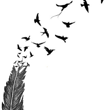 Feather Bird Silhouette Tattoo at GetDrawings | Free download