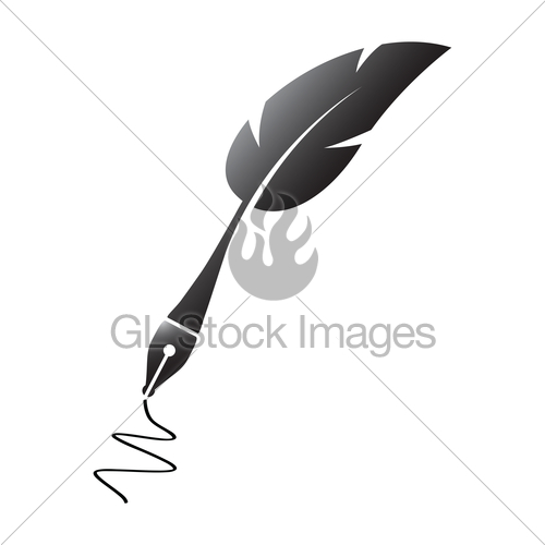 500x500 Black Feather Silhouette Pen Gl Stock Images