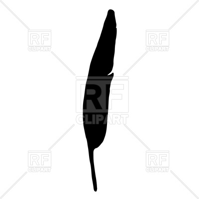 400x400 Black Bird Feather Silhouette Royalty Free Vector Clip Art Image