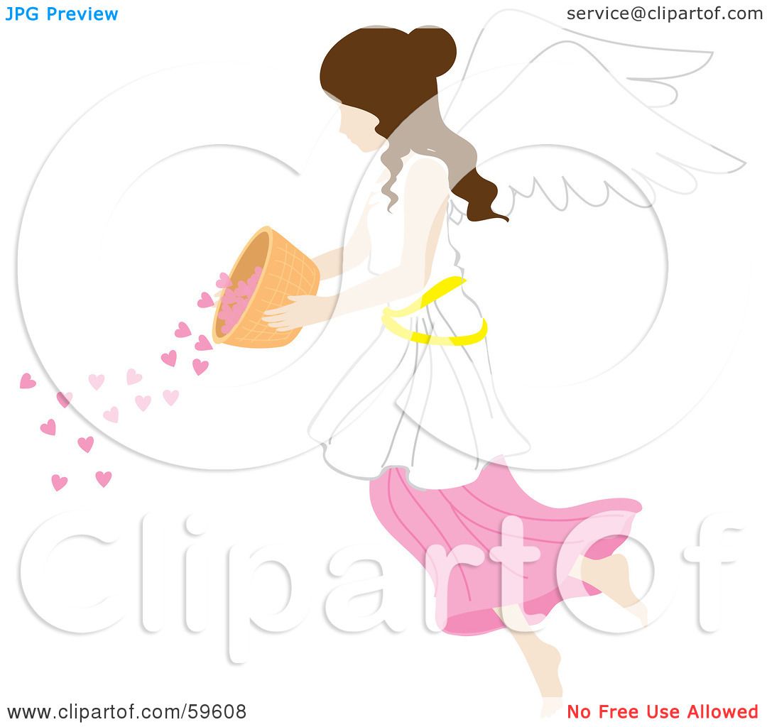 1080x1024 Royalty Free (Rf) Clipart Illustration Of A Brunette Female Angel
