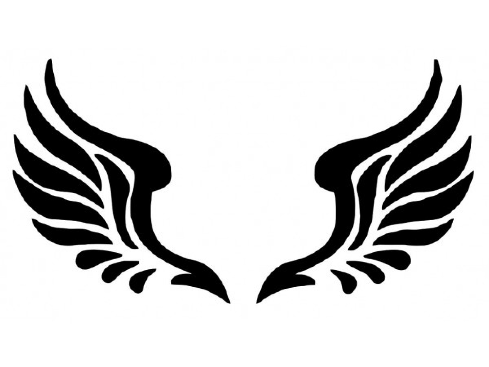 1600x1200 Curved Angel Wings Silhouette Clipart