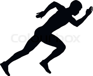 320x262 Female Athlete High Jump Black Silhouette Vector Illustration