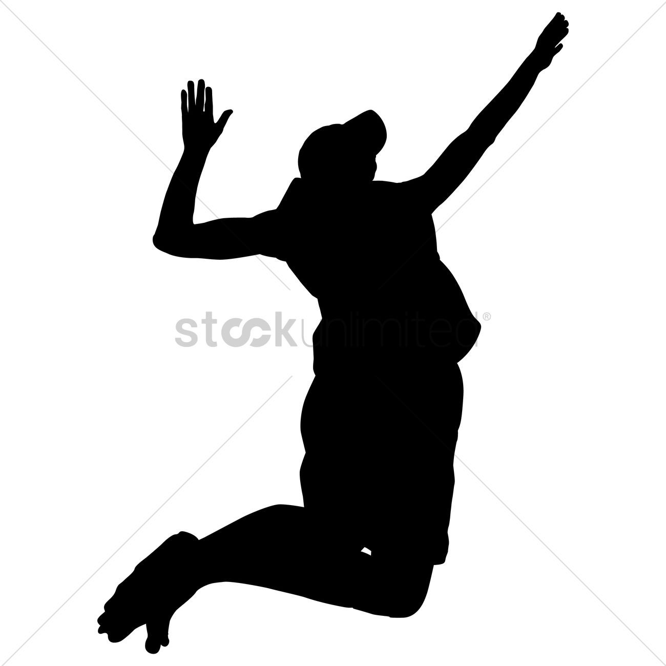 1300x1300 Silhouette Of A Female Volleyball Player Returning Ball Vector