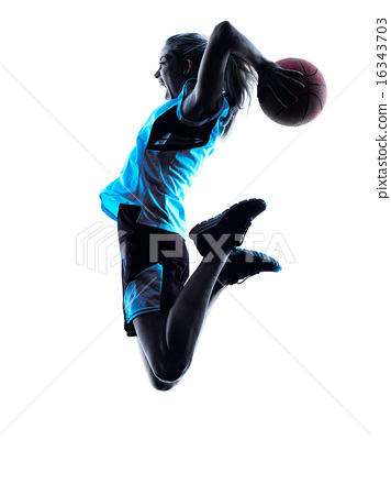 356x450 Woman Basketball Player Silhouette