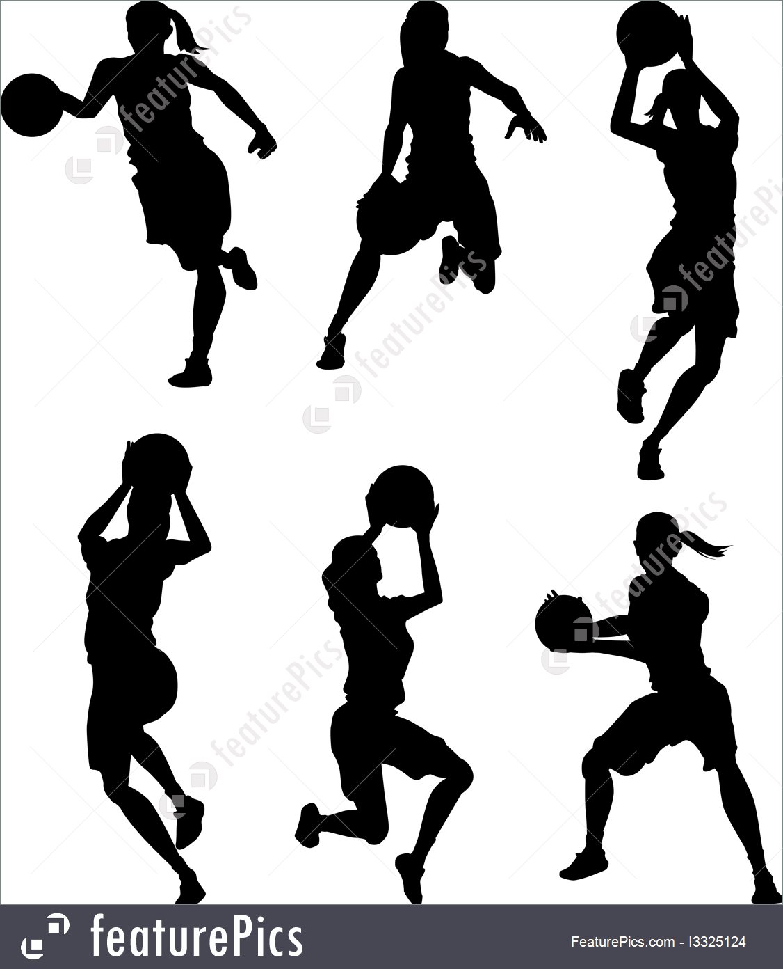 1126x1392 Basketball Female Women Silhouettes Illustration